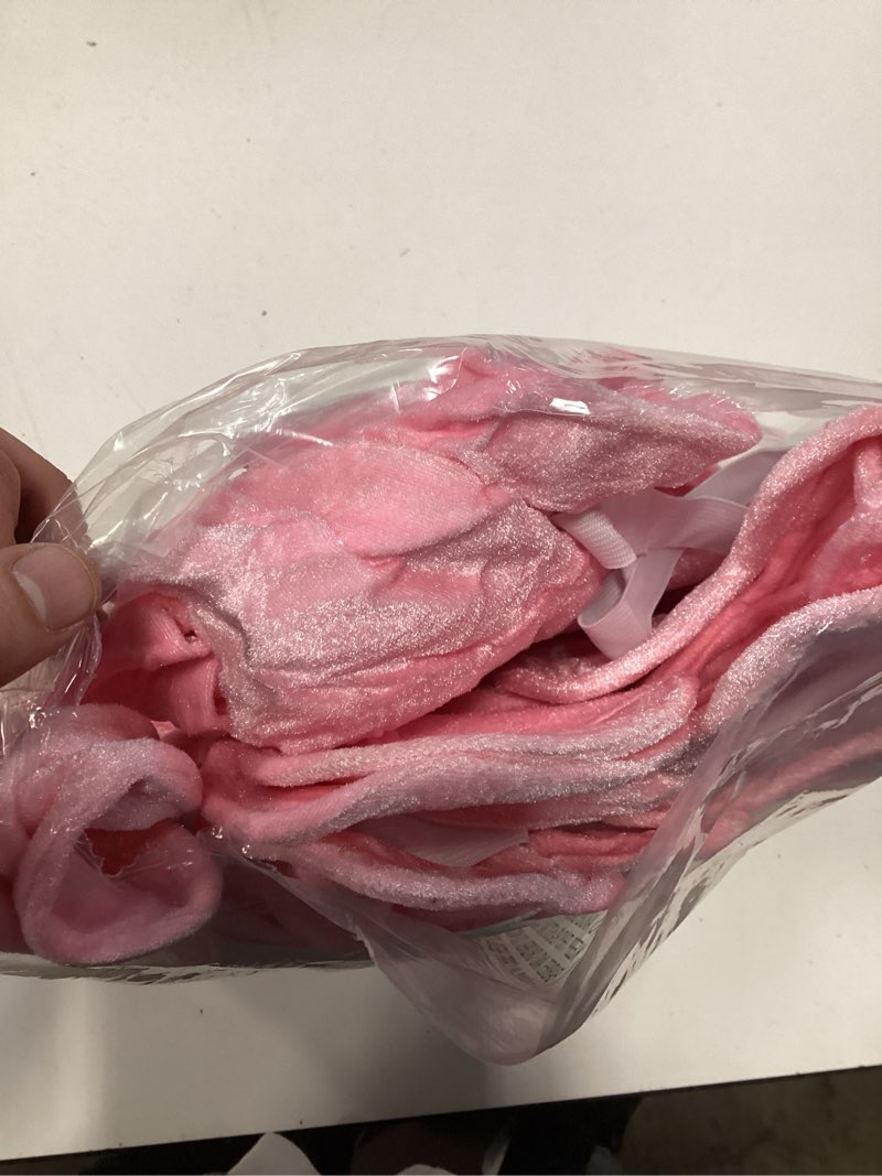 Condition photo showing As Is for zeyune 6 pcs easter bunny chair covers set rabbit ears chair back covers with bow pink bunny removable stretch slipcovers for home easter spring dinning table holiday birthday party decor
