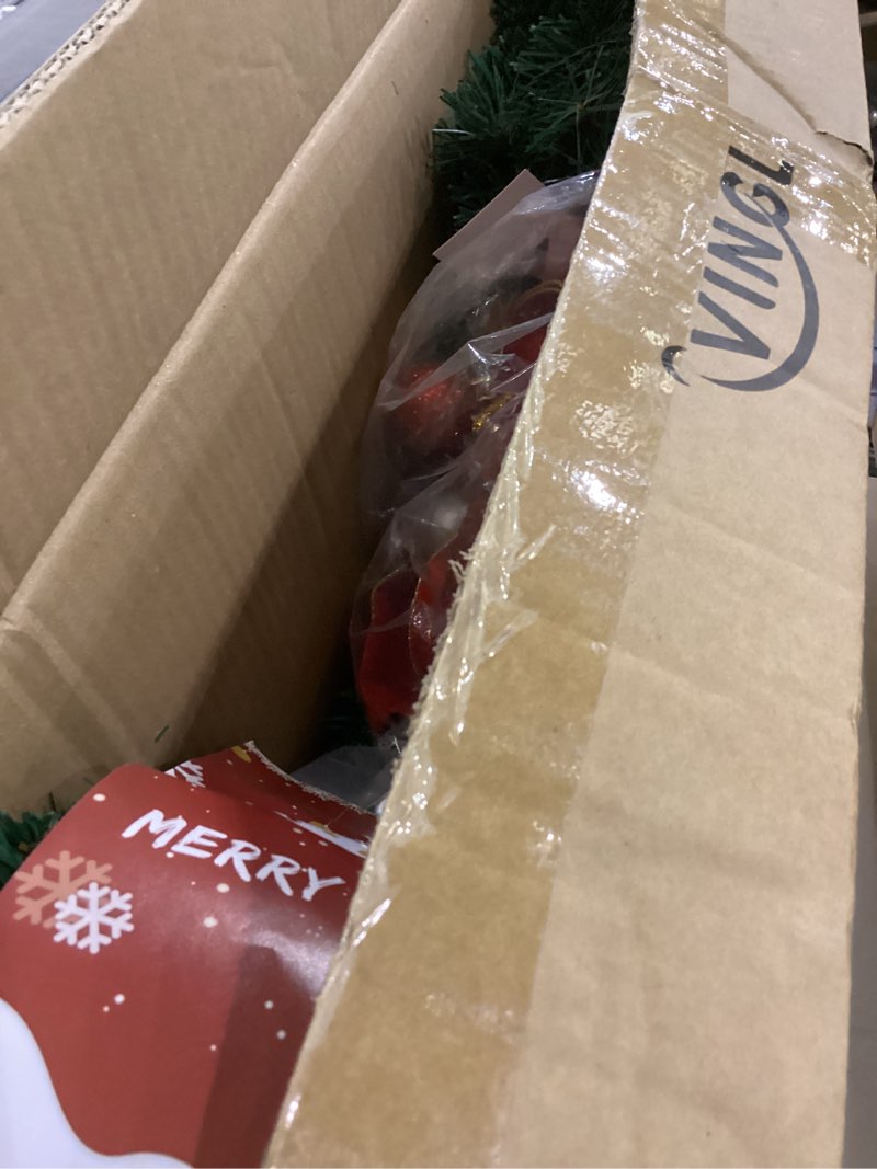 vingli pre-lit artificial christmas wreath for front door, windows, green christmas wreath decoratio