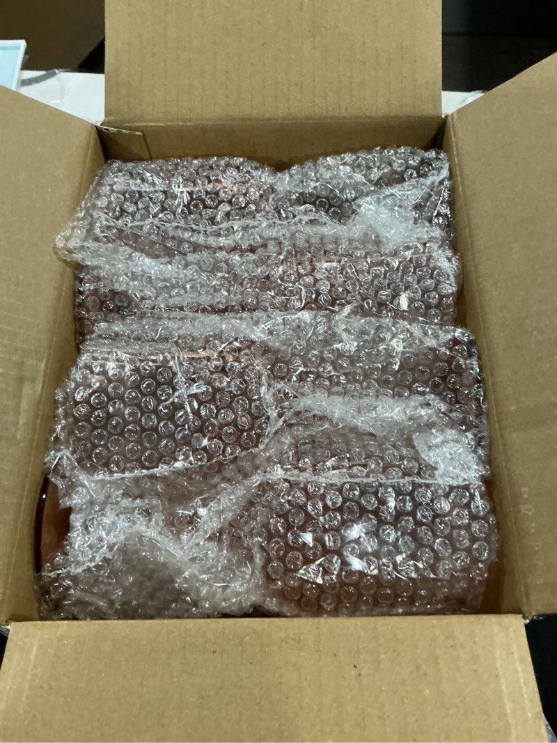 Condition photo showing As Is for XUWAIDSGN 7oz Plastic Vintage Rose Gold Drinking Glasses Pink Wine Glasses Unbreakable Wedding Glassware Crystal Water Goblets Reusable Drinkware Vintage Champagne Flutes (16, Rose Gold) 2.75 in x 7 in 16