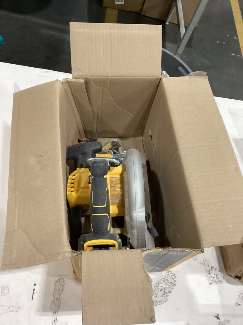 Condition photo showing As Is for dewalt 20v max xr brushless cordless 7-1/4 in. circular saw, tool only (dcs590b)