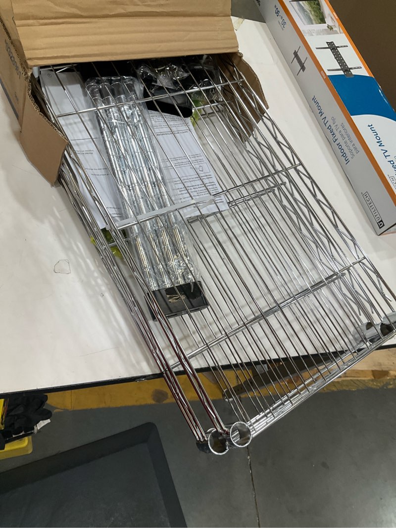 Condition photo showing Good Condition for style selections steel 3-tier utility shelving unit (23-in w x 13.4-in d x 30.5-in h), chrome, (160-lb capacity per shelf)