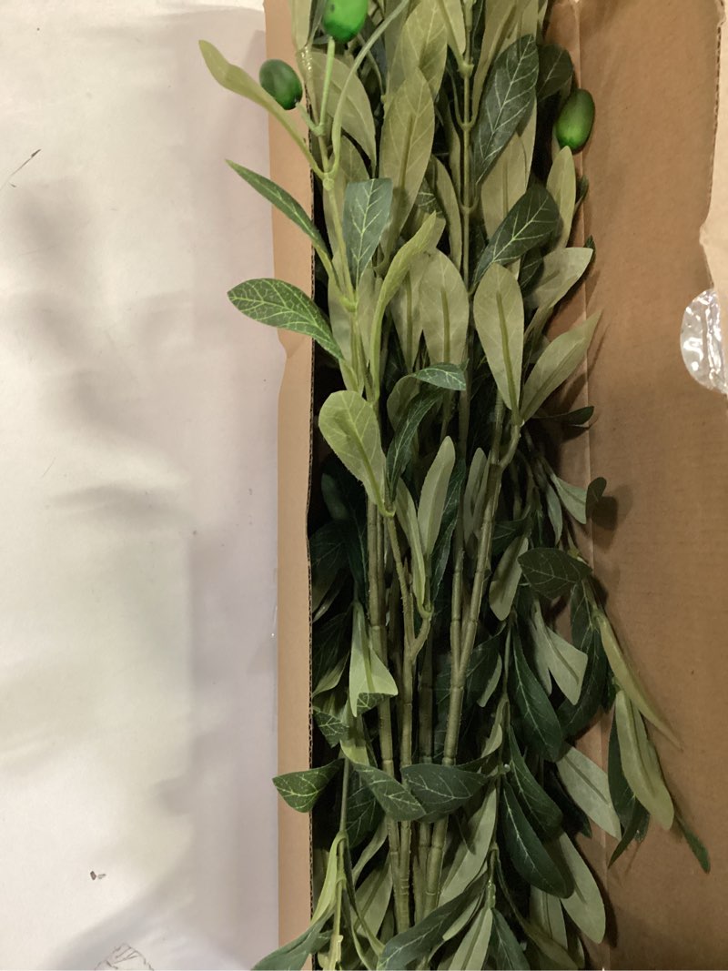 Condition photo showing Good Condition for Olive Stems 6 Pcs 18 inch Artificial Olives Green Leaves Picks, Spring Branches Decor for Vase, Greenery Vase Filler Home Decoration Indoor 6 18 Inches