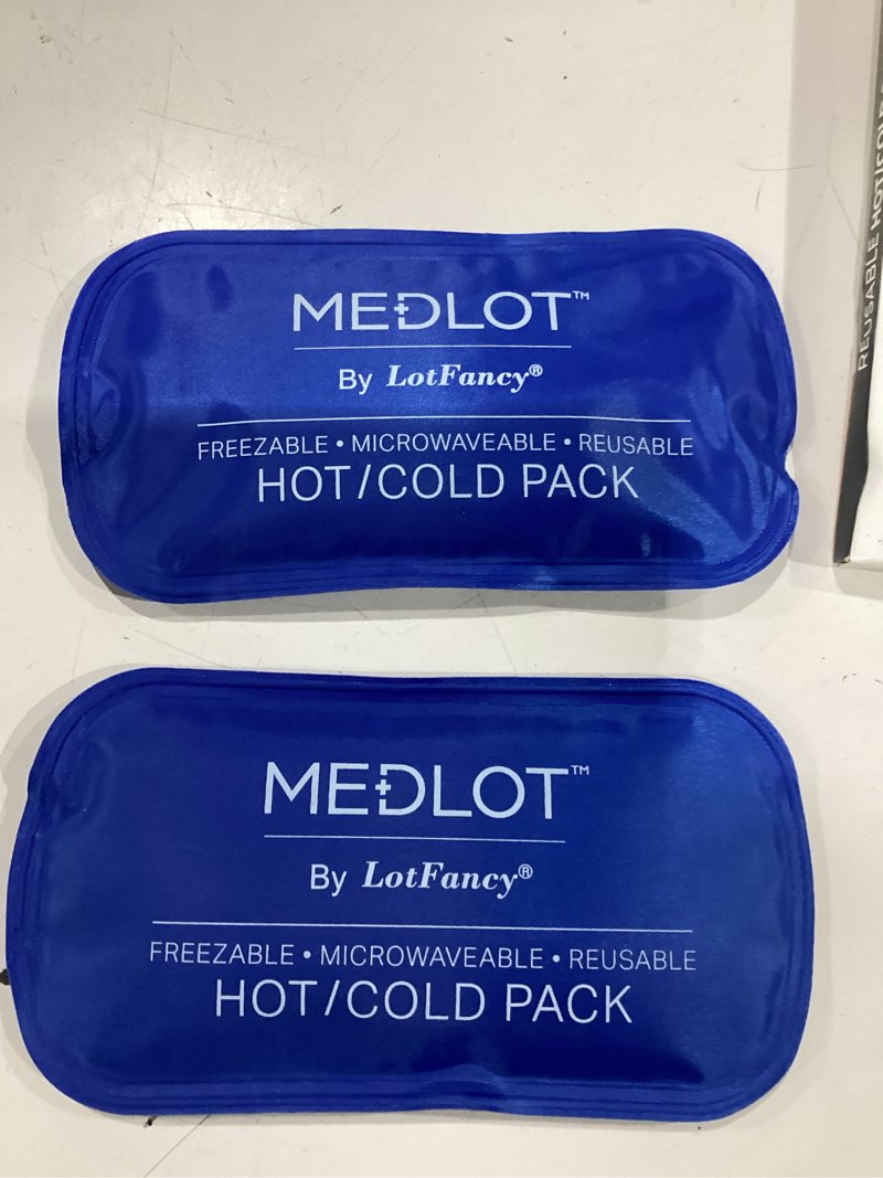Condition photo showing New/Like New for lotfancy gel ice packs, 2pc reusable hot cold pack for therapy, heating cooling gel pad, pain relief for face, head, tmj, wisdom teeth, oral facial surgery, sport injuries, migraine, muscle joint 7.5 x 3.75in (2 pack for face wrap)