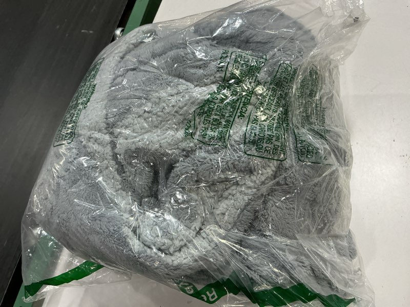 Condition photo showing As Is for bedsure gentlesoft sherpa fleece easter blanket twin size for bed - fluffy & cozy cable jacquard tufted for women gift, thick and warm blanket for winter, grey, 60x80 inches 01 - grey twin (60" x 80")