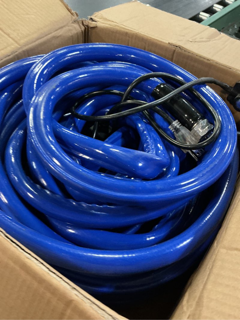 Condition photo showing As Is for 100FT Heated Water Hose for RV, Heated Drinking Water Hose Freeze Protection Down to -45°F, Lead and BPA Free, Smart Temperature Control, Ideal for RV, Camping, and Home
