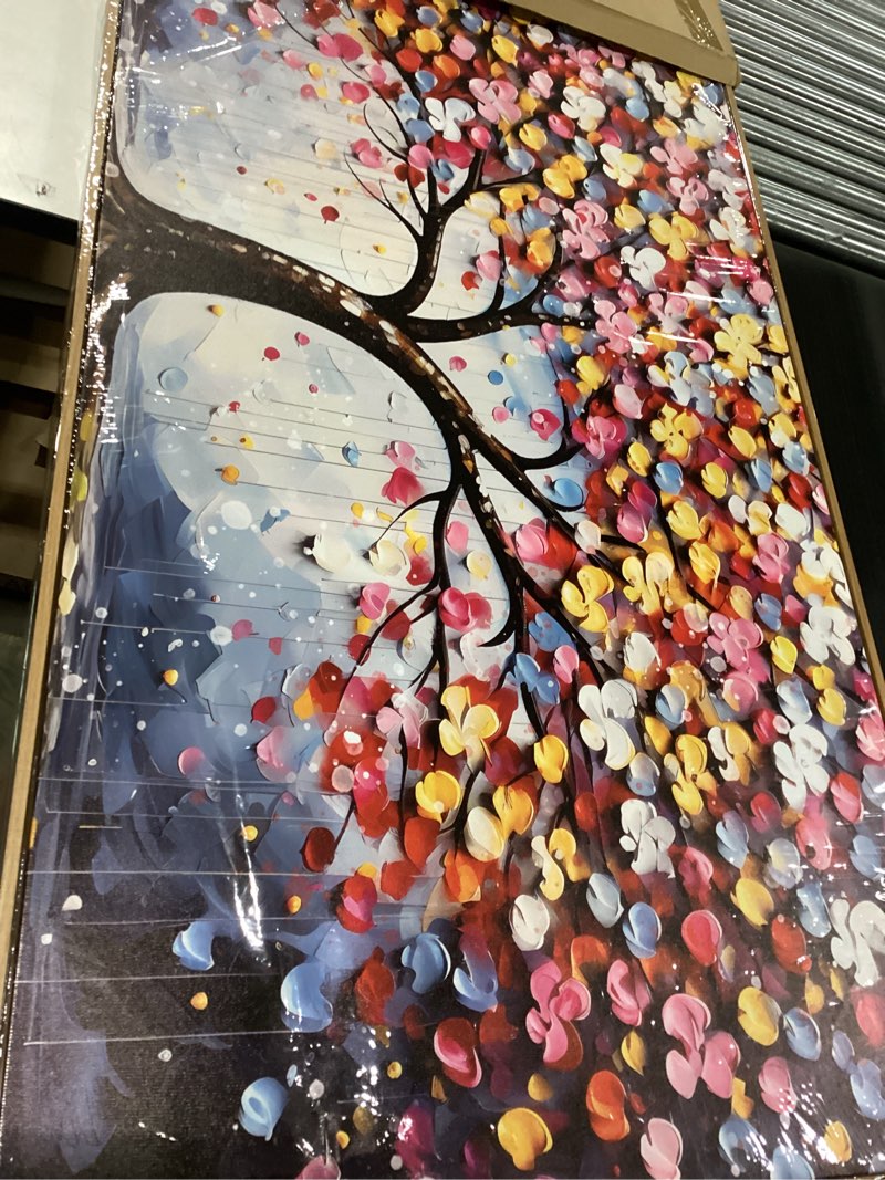 Condition photo showing As Is for Similar to stock photo Framed Canvas Wall Art for Living Room Bedroom Office Large Tree of Life Wall Art Butterfly Tree Picture Modern Canvas Prints Decor Size 29x59