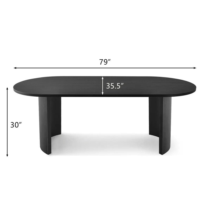 (INCOMPLETE)Dwen 79" Modern Large Oval Dining Table