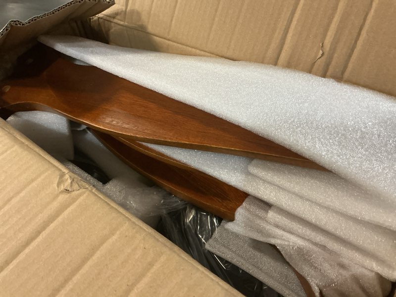 Condition photo showing Good Condition for 42 Inch Low Profile Ceiling Fans with Lights and Remote, Flush Mount Ceiling Fan with Lights, 3 Blades Solid Wood Dimmable Walnut Easy Installation for Living Room, Bedroom, Farmhouse, Indoor 42 Inch Dark Walnut