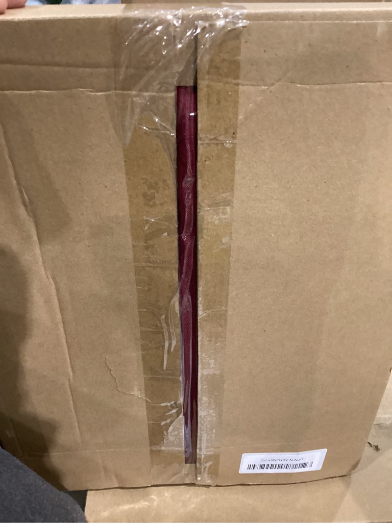 Condition photo showing As Is for sancua 2 Pack Burgundy Tablecloth 60 x 102 Inch, Rectangle 6 Feet Table Cloth - Stain and Wrinkle Resistant Washable Polyester Table Cover for Dining Tables, Buffet Parties and Camping Burgundy 2 Pack 60x102 Inch Tablecloth
