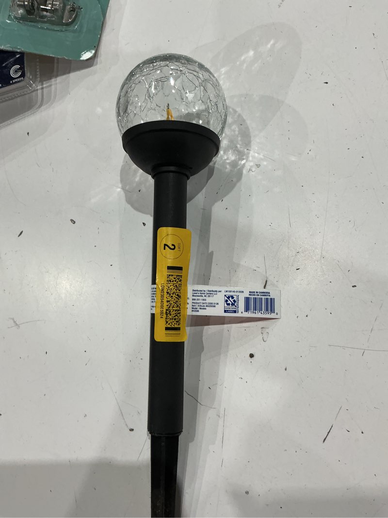 Condition photo showing As Is for harbor breeze 3 -lumens matte black solar led outdoor path light ( 3000-k )