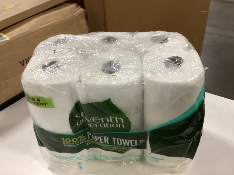 Condition photo showing Good Condition for Seventh Generation 100% Recycled Paper Towels, 2 Ply, 140 Sheets, 6 Rolls