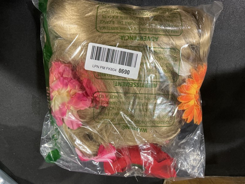 Condition photo showing Good Condition for Angelaicos Womens 47 Inch Long Braids Blonde Costume Rapunzel Wig with 10pcs Flowers