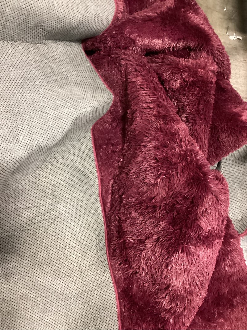 Condition photo showing Good Condition for Burgundy Plush Rug for Living Room Fuzzy Carpet for Bedroom Dorm, Non-Slip High Pile Rug, Shag Rug for Playroom Nursery Home Office Decor 8X10 Ft Burgundy 8' x 10' (Rectangular)
