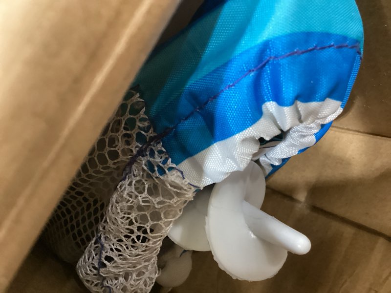 Condition photo showing Good Condition for tommy bahama 7' outdoor beach umbrella with anchorx heavy duty sand anchor and carrying bag, portable beach umbrella with anchor, blue stripe