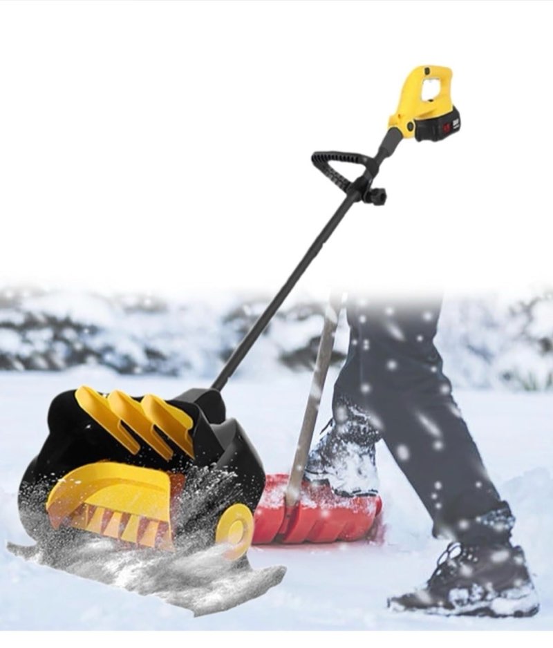 Cordless Snow Shovel, 21V | 41cm Cordless Snow Blower, Battery Snow Blower with Adjustable Front Handle 