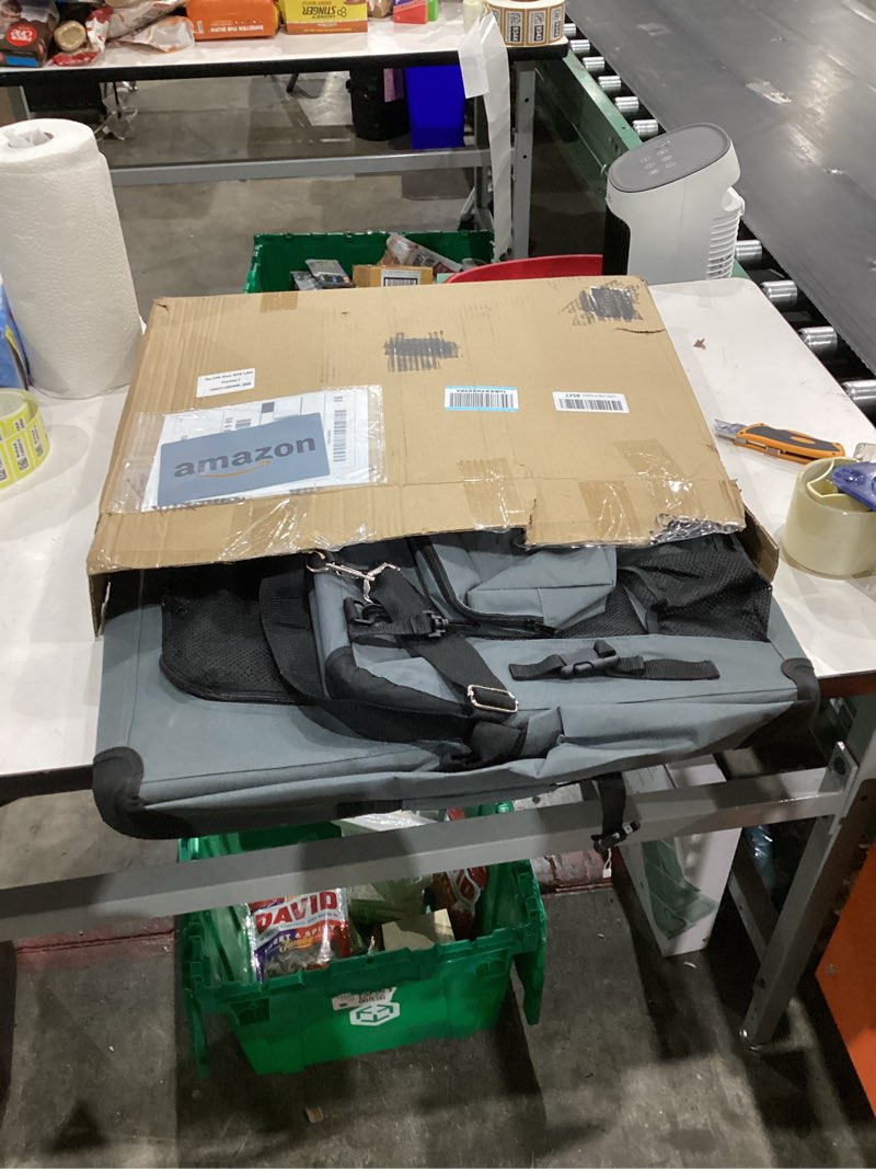 Condition photo showing Good Condition for Large Cat Carrier 24"x16.5"x16.5" Portable Dog Crate for Small Medium Dogs Collapsible Traveling Pet Crate with Collapsible Bowl 24"x16.5"x16.5" Grey