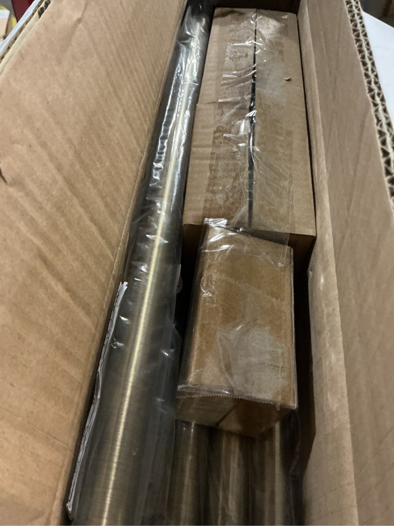 Condition photo showing Good Condition for antique bronze corner window curtain rods with aluminum end cap finials and brackets,1 inch diameter bay window curtain rods,2 sided 32-86 inch adjustable drapery rod 32-86"&32-86"(2 sided) antique bronze