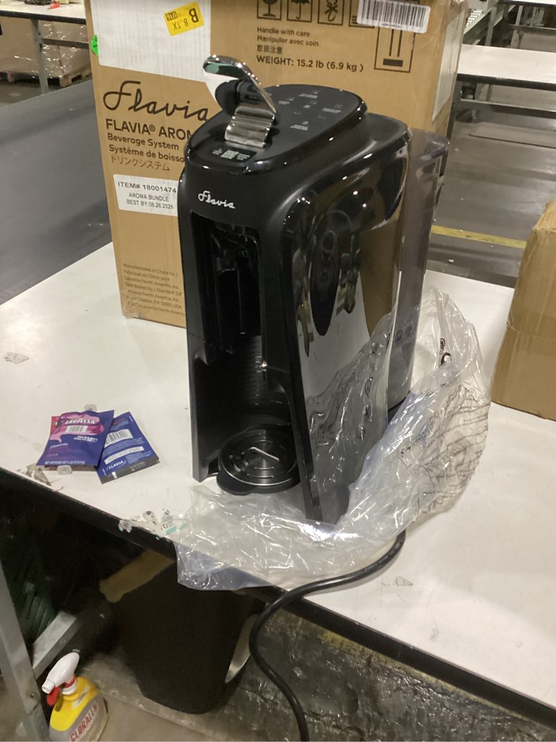 flavia aroma brewer - coffee machine, makes coffee, lattes, tea, and other hot or iced beverages with single-serve freshpacks, multiple brew sizes, black