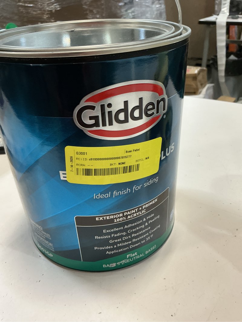 Condition photo showing New/Like New for glidden hep exterior paint & primer all-in-one, tintable, flat, 1 