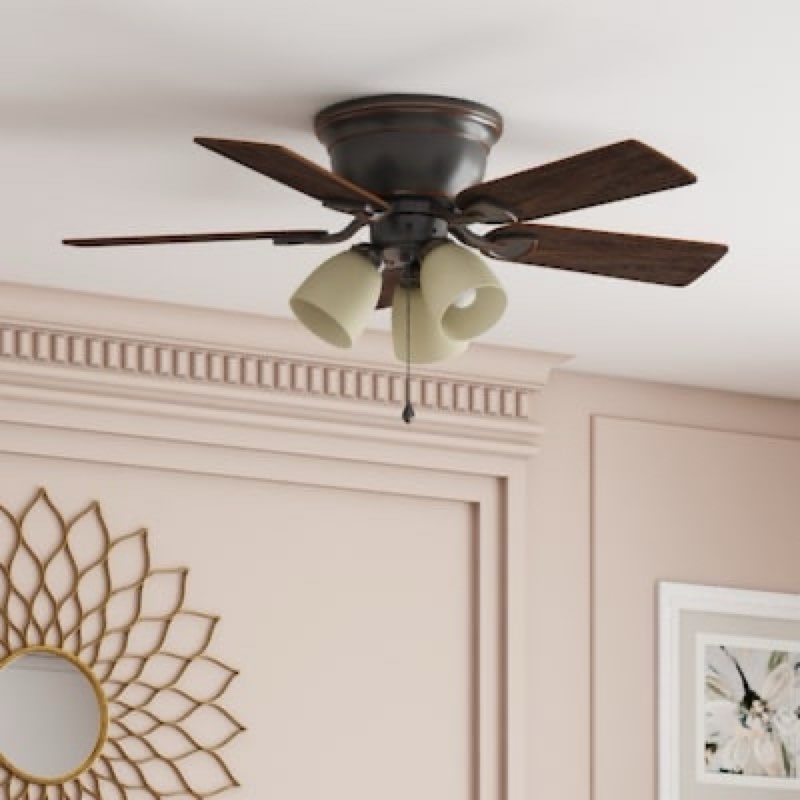 harbor breeze centreville 42-in oil-rubbed bronze with auburn/mink blades flush mount ceiling fan