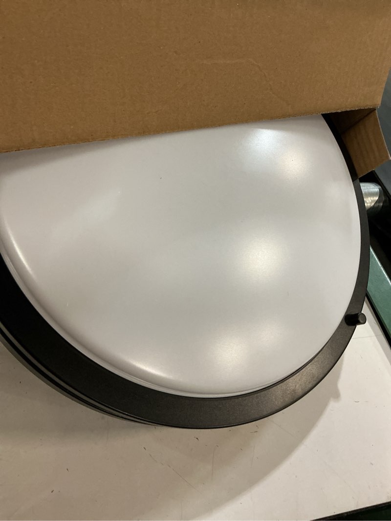 Condition photo showing As Is for project source 1-light matte black led flush mount light