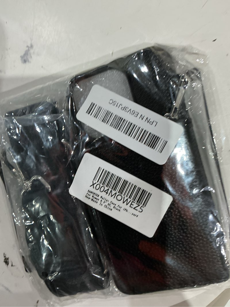 Condition photo showing Good Condition for xangnier wallet case for iphone 15 pro max, rfid blocking pu leather crossbody phone purse with card holder, zipper pocket, wrist strap & adjustable lanyard for women 6.7" 5g, black black for iphone 15 pro max-6.7"