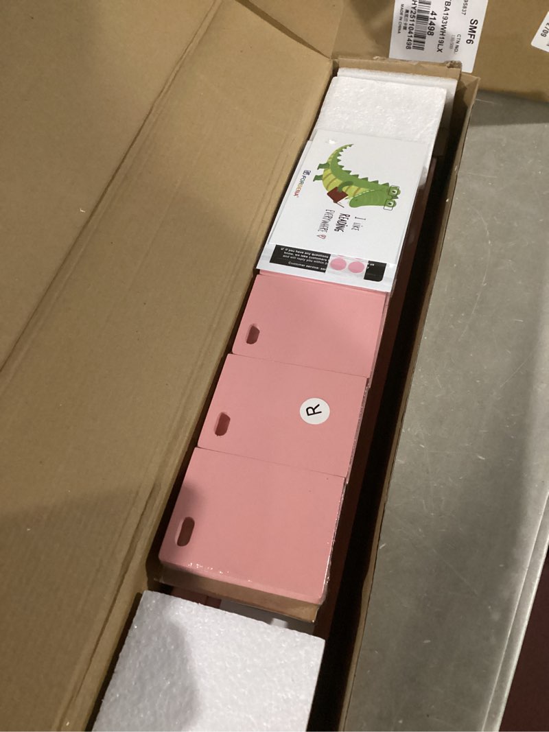 Condition photo showing Good Condition for Forbena Large Pink Kids Book Shelves for Girls Room Wall Set of 4, Floating Nursery Book Shelf for Baby Girl Deocr, 24 Inches Long Wall Mounted Bookshelf for Toddler Kid Child Teens Bedroom (Pink) 23.6 Inch 3. Pink