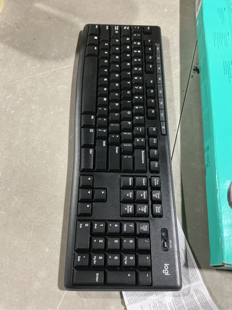 Condition photo showing As Is for logitech mk270 wireless keyboard and mouse combo for windows, 2.4 ghz wireless, compact mouse, 8 multimedia and shortcut keys, 2-year battery life, for pc, laptop - black
