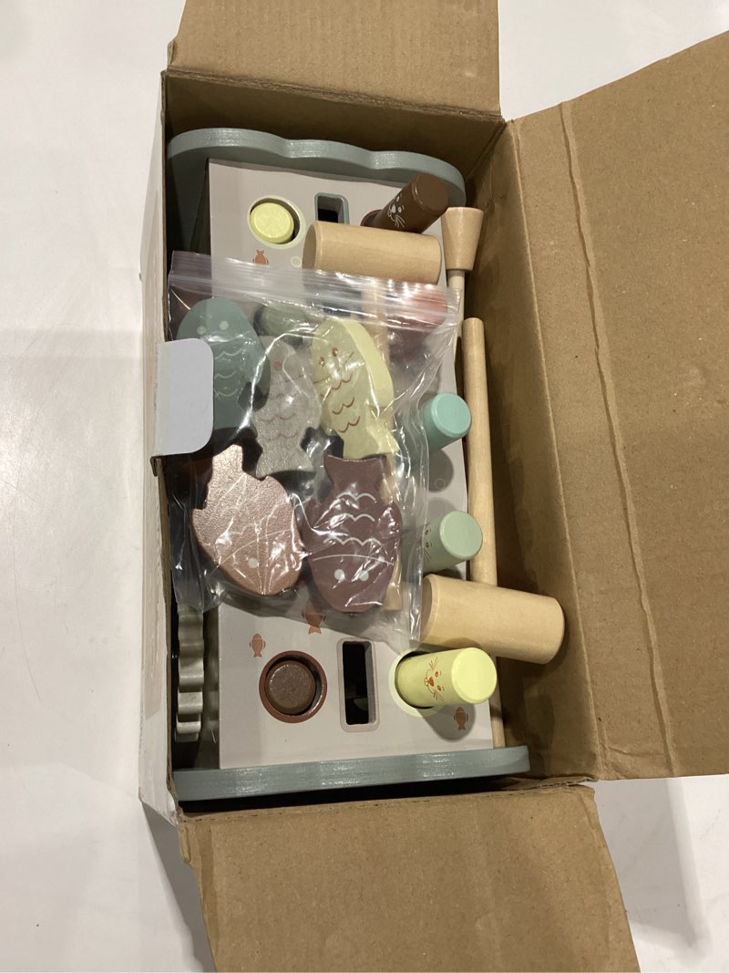 Condition photo showing New/Like New for joyreal wooden montessori toys for 1 year old - hammering pounding toy with xylophone & fishing game - educational toddler activities for 1 2 3 year old christmas birthday gifts neutral