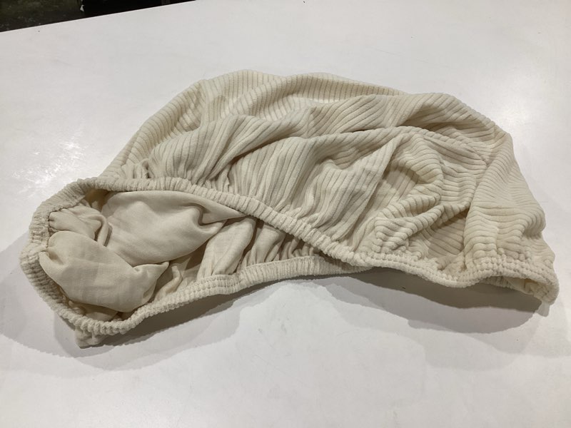 Condition photo showing As Is for Sectional Couch Covers, Wear Resistant Stretch Sofa Covers Washable Soft Couch Cushion Covers Anti Slip Furniture Protector Sofa Slipcovers for Pets (1 Piece Back Couch Cover, Ivory) Ivory 1 Back Cover