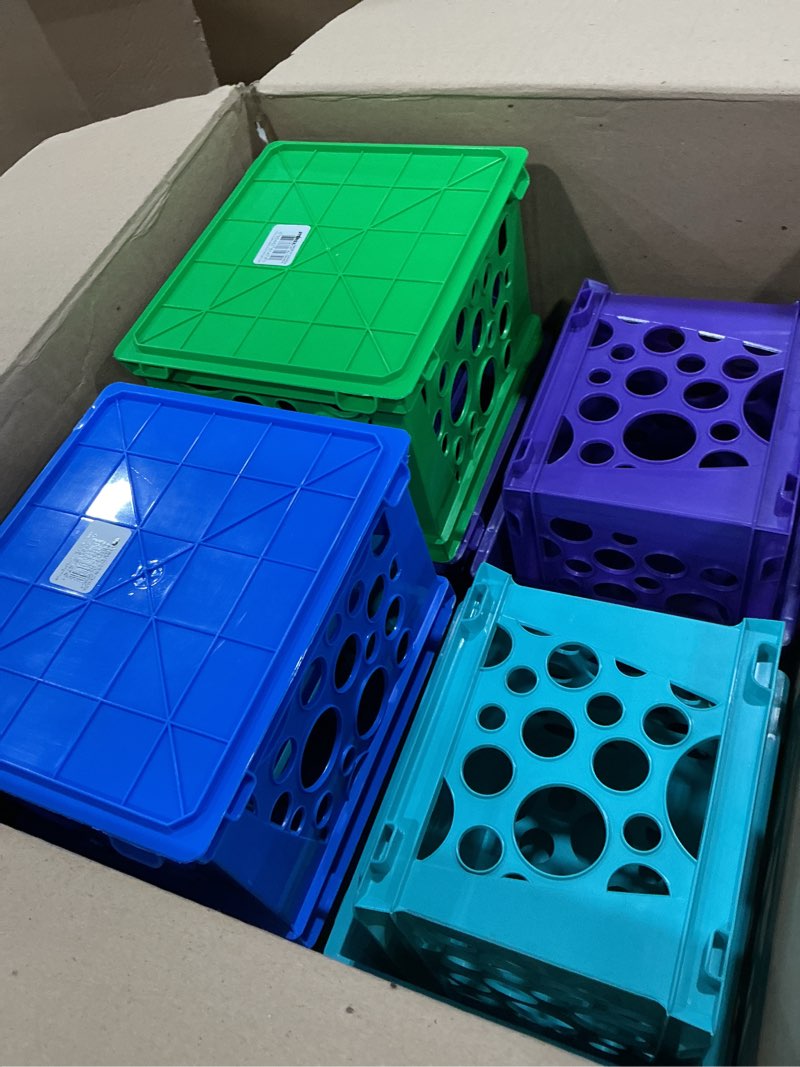 Condition photo showing Good Condition for storex mini crate storage bin 12 pack multi color