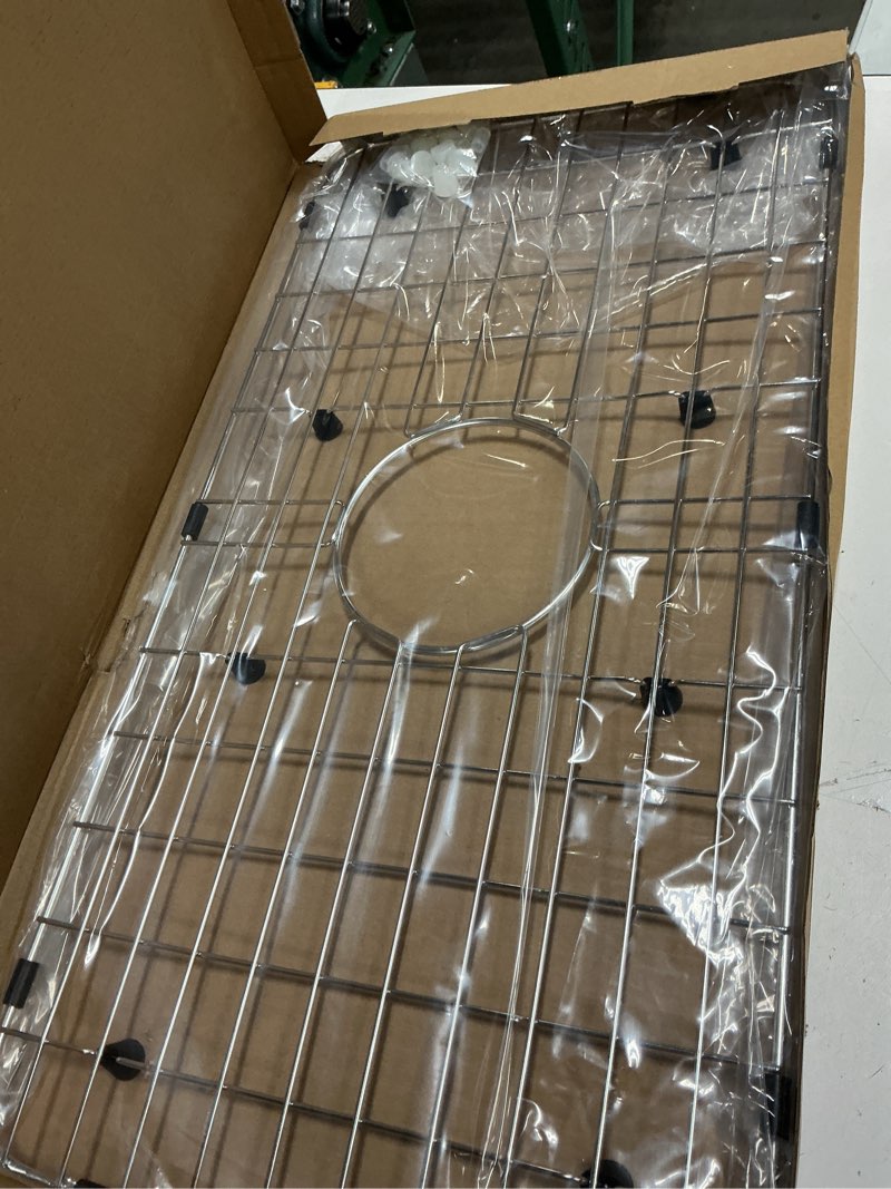 Condition photo showing Good Condition for Serene Valley Sink Bottom Grid 24-1/8" x 12-5/8", Centered Drain with Corner Radius 1-1/2", Sink Protector NLW2412C