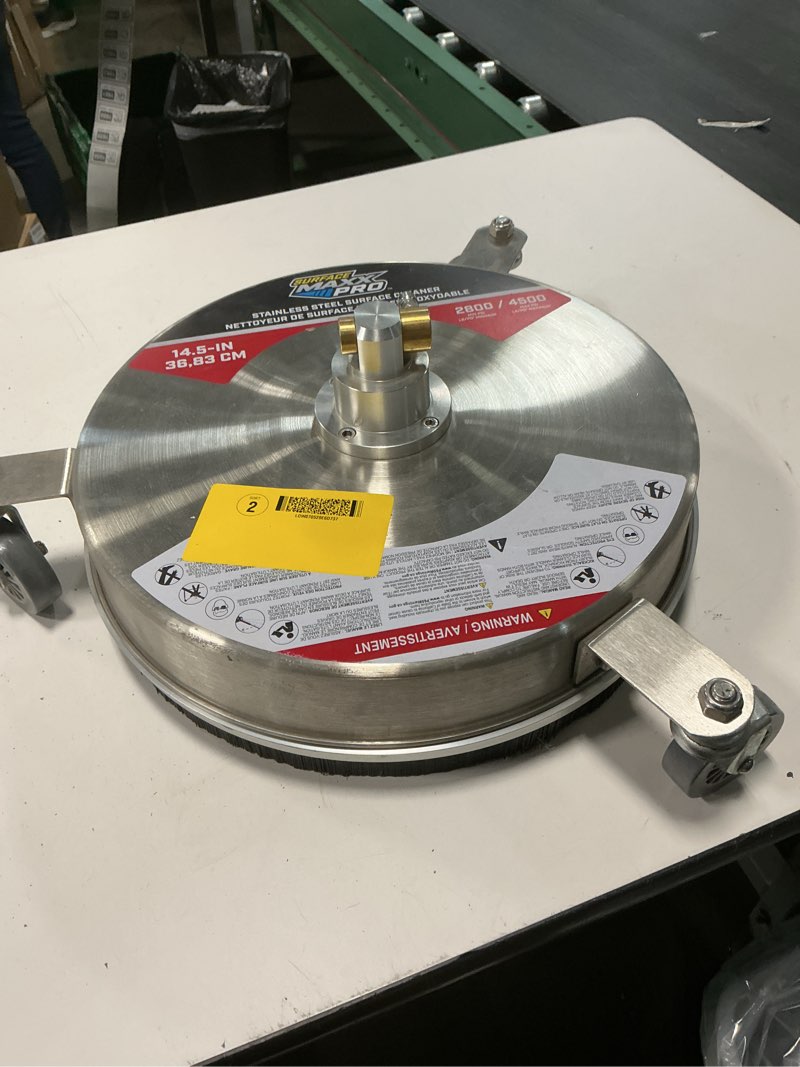 Condition photo showing As Is for surfacemaxx pro 14.5-in up to 4500-psi rotating surface cleaner for gas and electric pressure washers