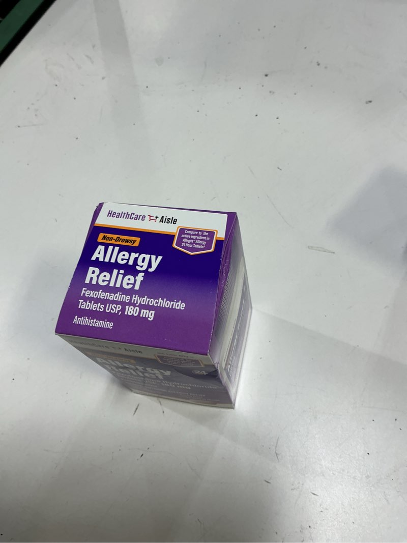 Condition photo showing New/Like New for Exp - 2026-03)HealthCareAisle Allergy Relief - Fexofenadine Hydrochloride Tablets USP, 180 mg - 180 Tablets - Allergy Medication, Non-Drowsy 24-Hour Relief 180 Count (Pack of 1) 180mg