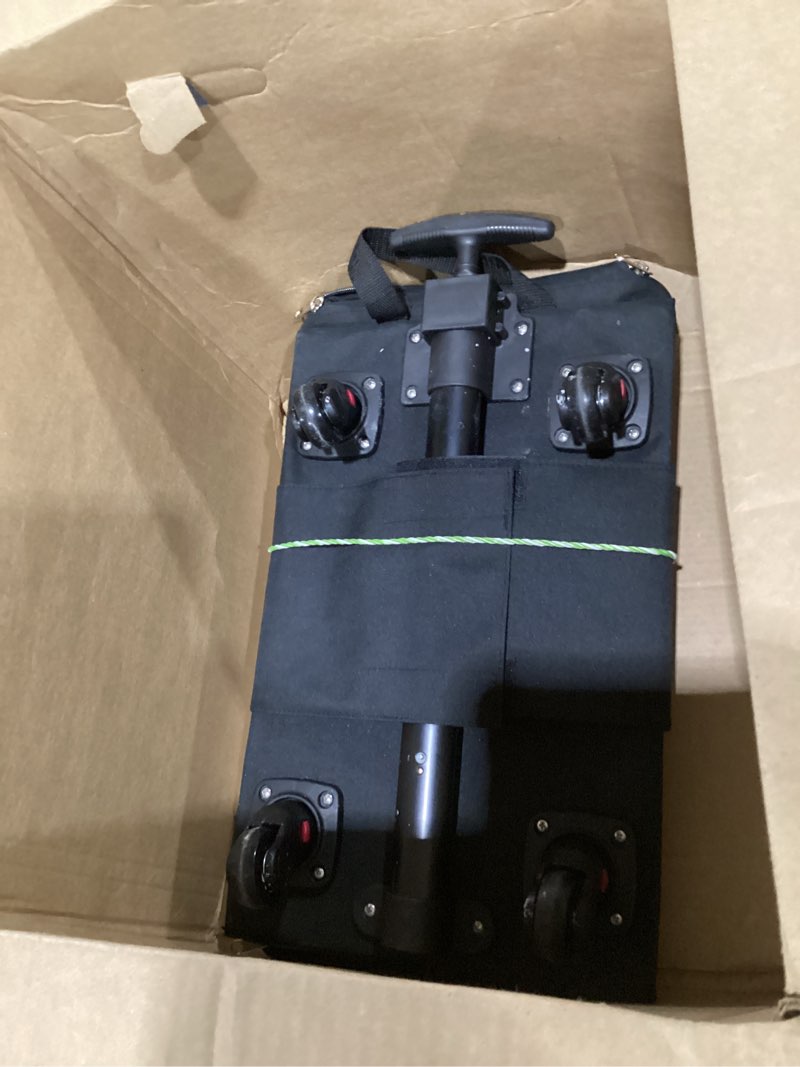 Condition photo showing As Is for dbest products Smart Cart Pet Carrier with Wheels, Airline Approved Dog and Cat Carrier with Telescoping Handle, 21x12x12in, 24 lb Capacity, Black Carrier on wheels 21.0"L x 12.0"W x 12.0"H Black