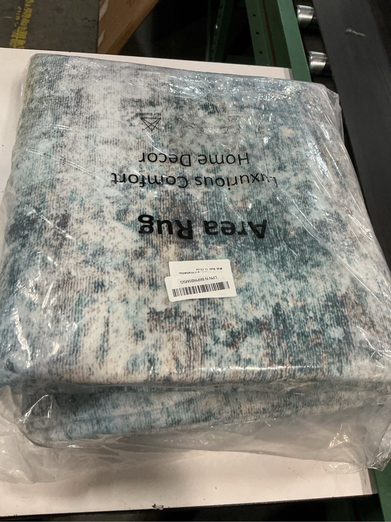 Condition photo showing Good Condition for lepeii 8x10 area rugs, machine washable low pile rugs for living room, modern abstract area rugs for bedroom, large area rug with non-slip backing for dining room-green a-teal/green 8'x10'