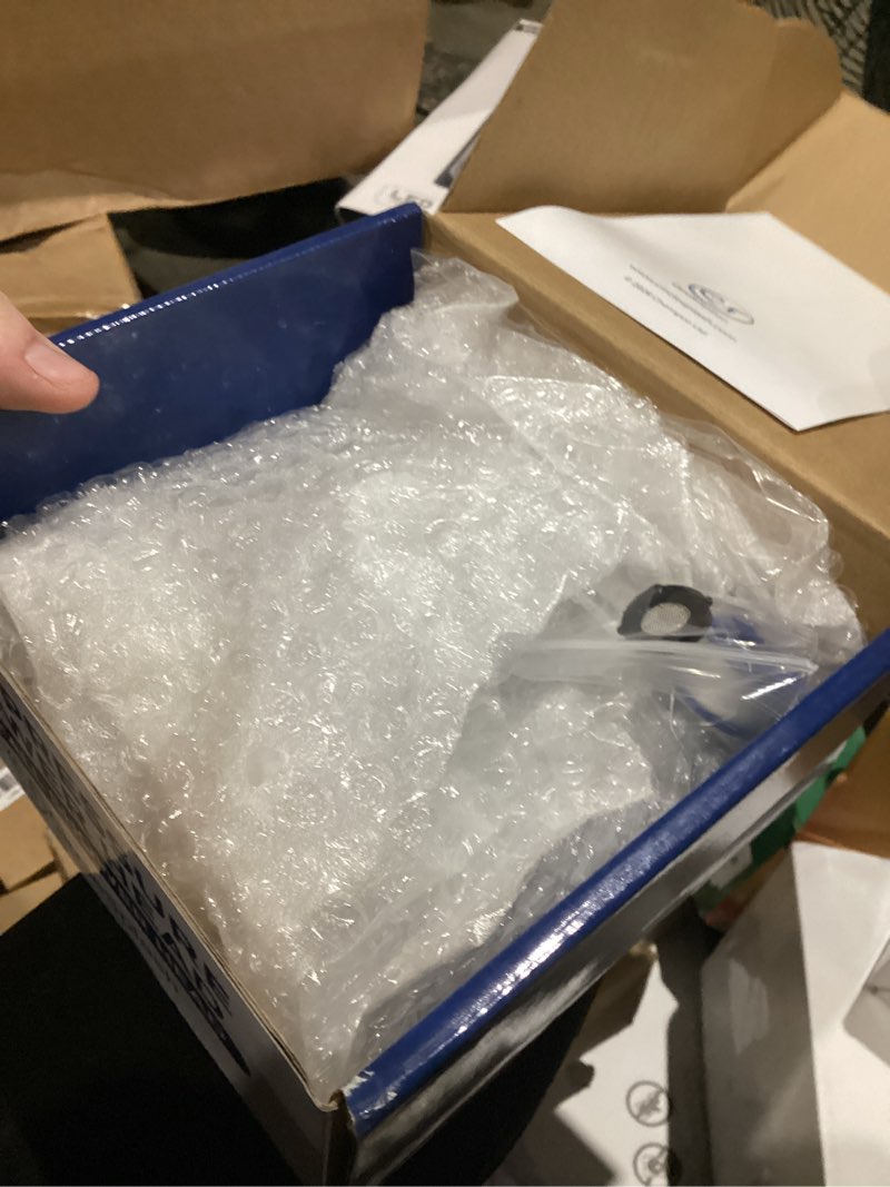 Condition photo showing As Is for high pressure shower head - anti-clogging silicone nozzles 2.5 gpm removable restrictor - easy to clean and install - includes plumbers tape - 6 inch - (matte black 2.5gpm)