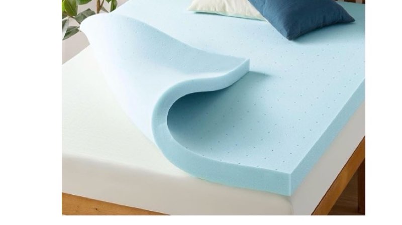 cubrecolchón de espuma viscoelástica ventilada de 4 pulgadas con infusión de gel refrescante, certificado certipur-us, esencial para el dormitorio, tamaño queen corto(similar)