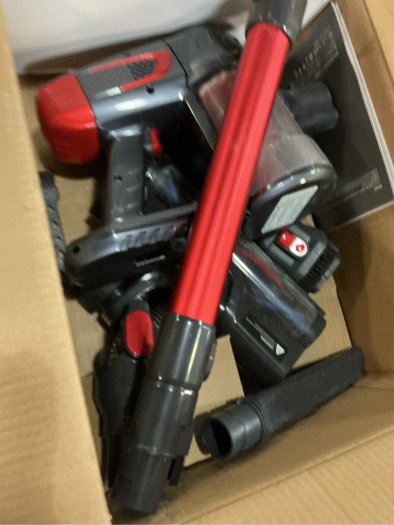 Condition photo showing As Is for cordless vacuum cleaner, 500w 45kpa 60mins stick vacuum cleaner for home, self-standing vacuum with 1.5l dust cup and hepa filter, anti-tangle brush for hardwood floors, carpets, and pet hair