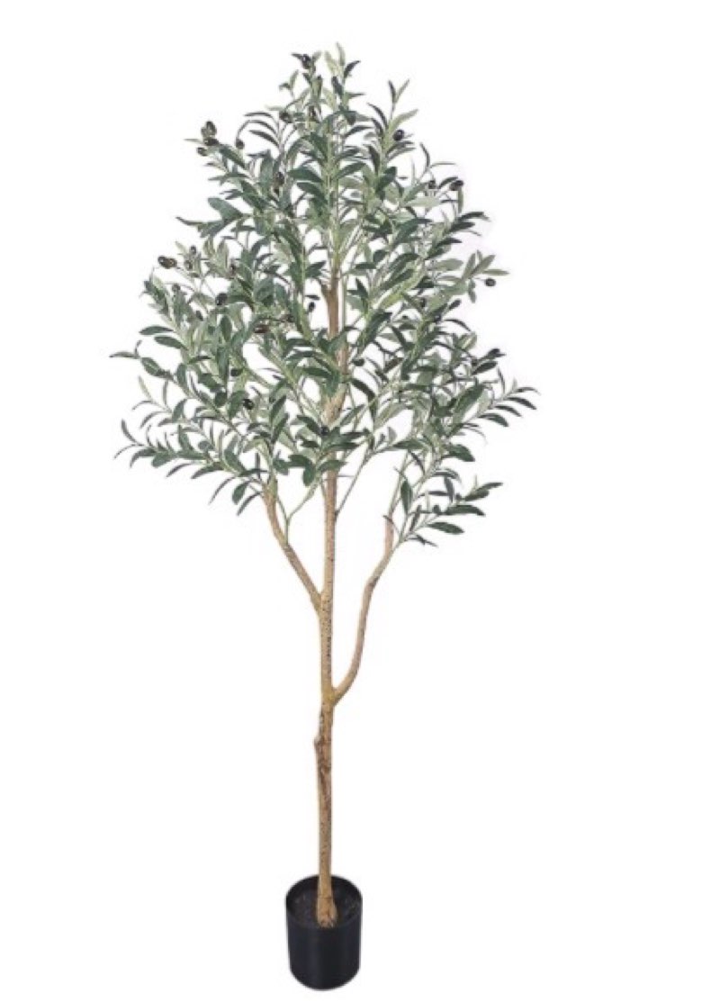 phimos artificial olive tree tall fake potted olive silk tree with planter large faux olive branches and fruits artificial tree for modern home office living room floor decor indoor (5.24ft)