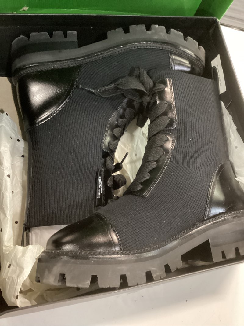 Condition photo showing New/Like New for kate spade new york womens winton lug bootie 7.5 black