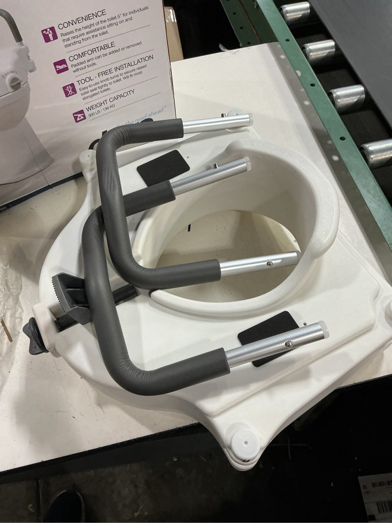 Condition photo showing Good Condition for bath safetyraised toilet seat product description: elev.toilet seat w/ remarms,rtl,1 ea