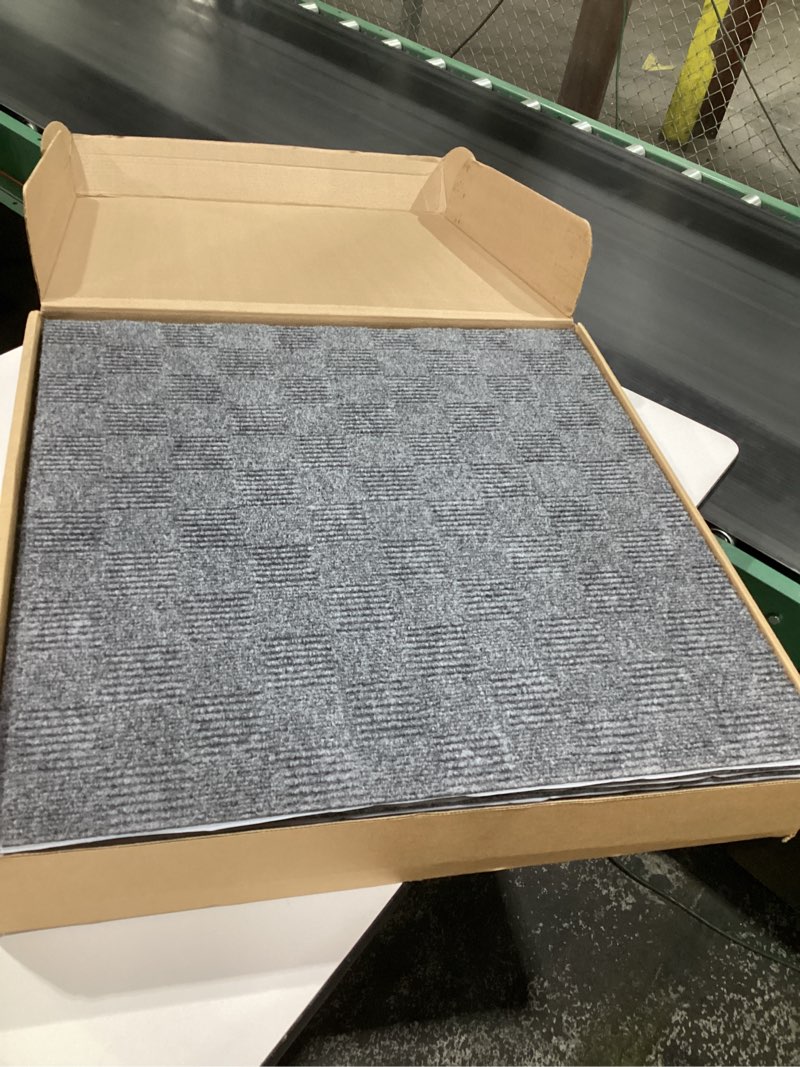 Condition photo showing Good Condition for FOSS 7CDMN6615PK Crochet,Peelnstick TilsN66 Sky Grey,PK15, 24"L x 24"W