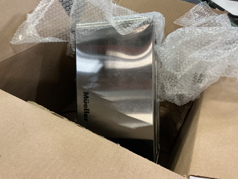 Condition photo showing As Is for Mueller UltraToast Full Stainless Steel Toaster 4 Slice, Long Extra-Wide Slots for Bagels and Waffles, 6 Browning Levels, LED Display, Cancel/Defrost/Reheat Functions & Removable Tray, Kitchen Gadgets