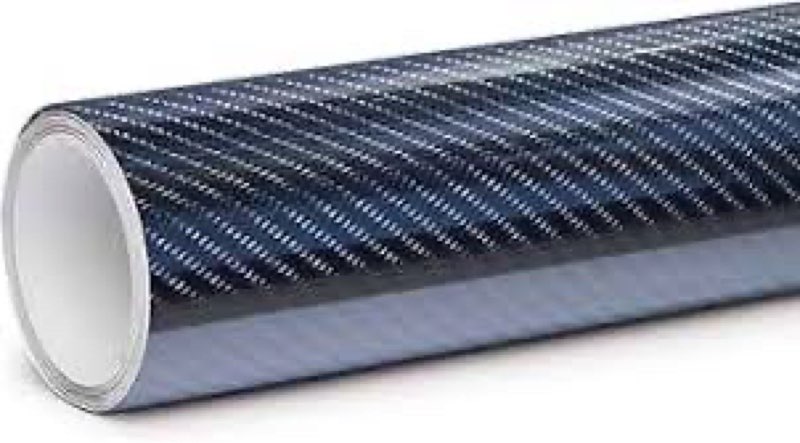 Tinybot Vinyl 6D Carbon Fiber Gloss Car Wrap with Air Release Technology - 2 X 5 FT - Black