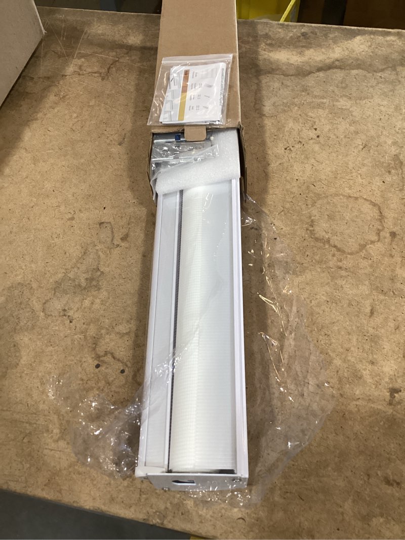 Condition photo showing As Is for custom-cut size zebra blinds for indoor windows light filtering & room darkening shades (white color) (height 64 inch) (width 30 inch) 01- white 30"w x 64"h