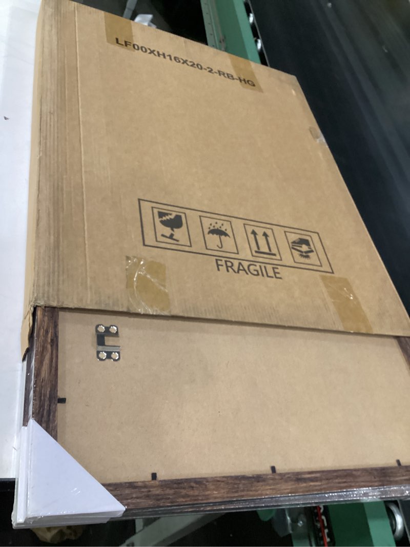 Condition photo showing Good Condition for luckylife 16x20 frames, picture frames for wall, display pictures 11x14 with mat or 16x20 without mat, pack of 2, rustic brown brown 16x20