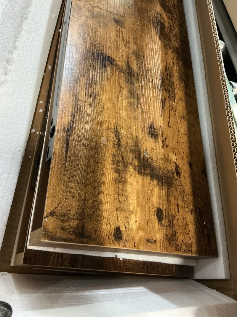 Condition photo showing Good Condition for QEEIG Floating Shelves for Wall 23.6" Long - Wall Mounted Shelf Bathroom Kitchen Living Room Bedroom Farmhouse Home Decor Display Bookshelf Large 23.6 x 9.3 inch Set of 2, Rustic Brown (008-60BN) 23.6" A. Brown