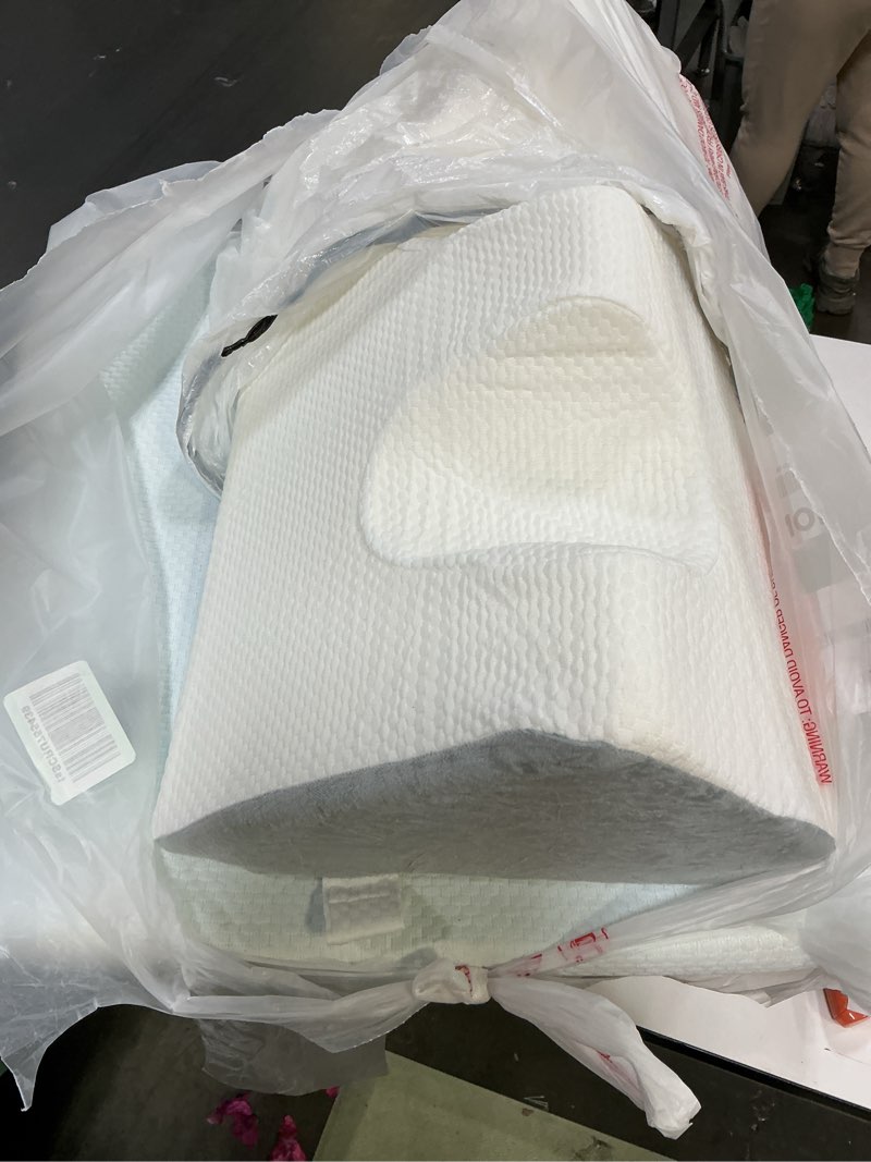 Condition photo showing As Is for 3PCS Wedge Pillow Set for After Surgery, Back Pillow for Bed Sitting up, 10-in-1 Foam Wedge Pillow for Acid Reflux & Back Pain Relief, Post Surgery Pillow for GERD & Snoring, White White 3PCS
