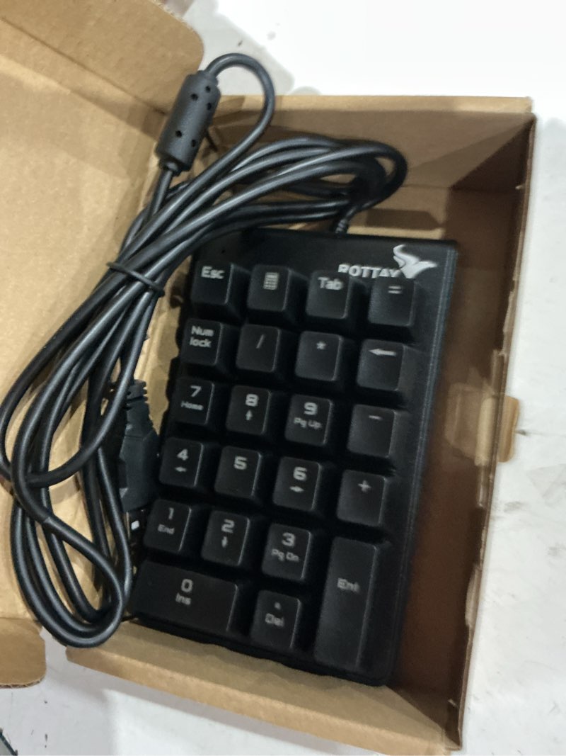 Condition photo showing Good Condition for mechanical numeric keypad, 22-key usb numpad for laptop with led backlight | for desktop computers, accounting, spreadsheets, and data entry, adding convenient number input without taking desk space